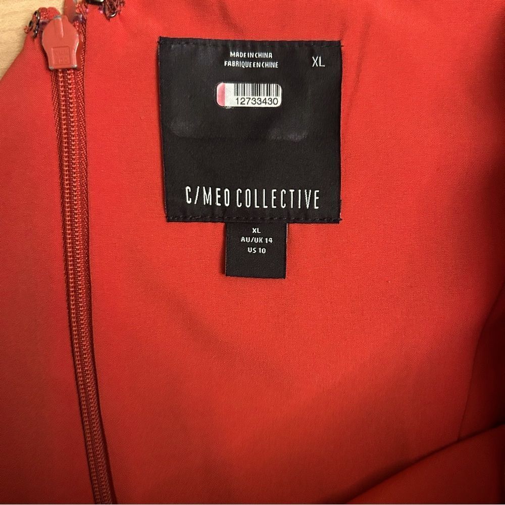 C/Meo Collective Rust Red Fragment Gown Size Xl - image 7